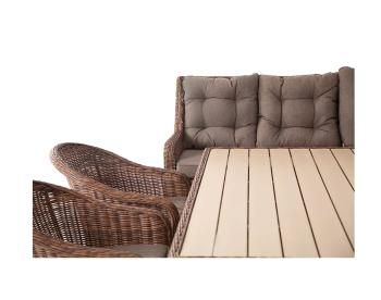 Обеденная группа угловая из искусственного ротанга 4sis Бергамо