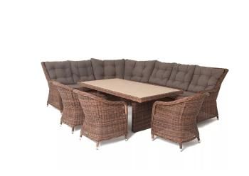 Обеденная группа угловая из искусственного ротанга 4sis Бергамо