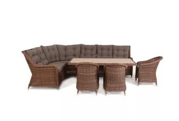 Обеденная группа угловая из искусственного ротанга 4sis Бергамо