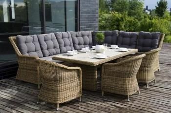 Обеденная группа угловая из искусственного ротанга 4sis Бергамо