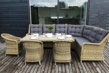 Обеденная группа угловая из искусственного ротанга 4sis Бергамо