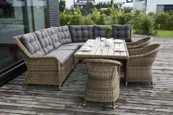 Обеденная группа угловая из искусственного ротанга 4sis Бергамо