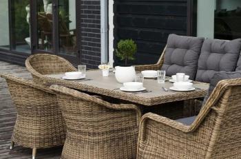 Обеденная группа угловая из искусственного ротанга 4sis Бергамо