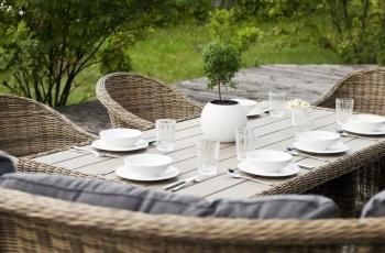 Обеденная группа угловая из искусственного ротанга 4sis Бергамо