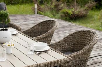 Обеденная группа угловая из искусственного ротанга 4sis Бергамо