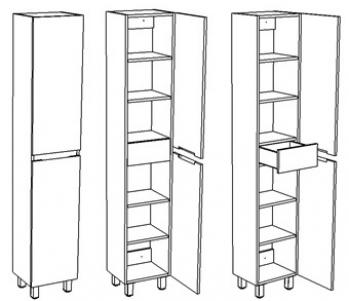 Шкаф-пенал напольный Corozo Альтаир 35 универсальный