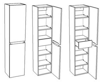 Шкаф-пенал подвесной Corozo Альтаир 35 универсальный