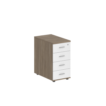 корпус: дуб темный; фасады: белый