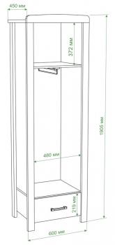 Шкаф одностворчатый Мэрдэс Ш1Д