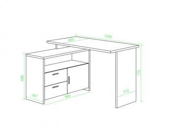 Компьютерный стол Мэрдэс СКЛ-ПРЯМ120Р+ТБЛ с тумбой и скругленными углами