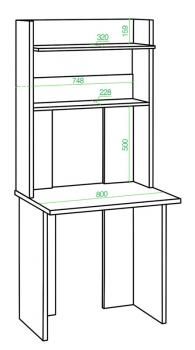 Компьютерный стол Мэрдэс СКЛ-Прям80+НКЛХ 80