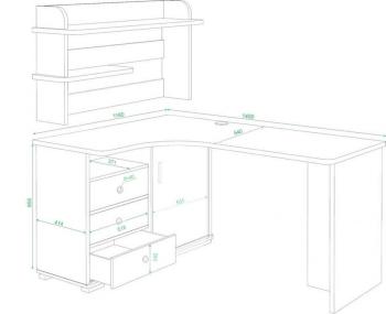Стол компьютерный Мэрдэс СР-145 с надстройкой