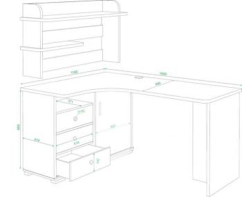 Стол компьютерный Мэрдэс СР-165 с надстройкой