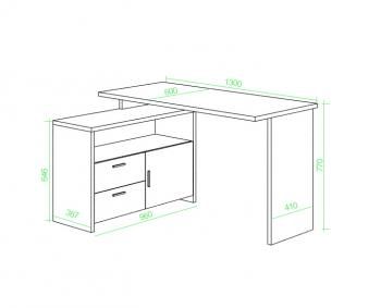 Компьютерный стол Мэрдэс СКЛ-ПРЯМ130Р+ТБЛ со скругленными углами