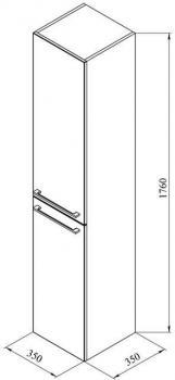 Шкаф-пенал для ванной De Aqua Тока 1БК 35 L