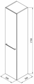 Шкаф-пенал для ванной De Aqua Токката 30 левый