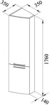Шкаф-пенал угловой для ванной De Aqua Тока 5 35 R