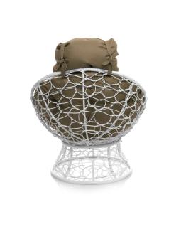 Кресло M-group ПАПАСАН мини с ротангом белое