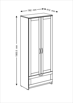Шкаф для одежды Гуд Лакк Сириус (2 двери и 1 ящик)