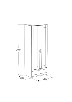 Шкаф двухдверный Гуд Лакк Сириус (1 ящик)