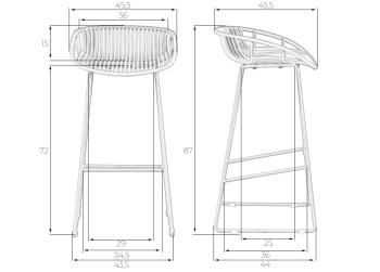 Стул барный Dobrin FRANK