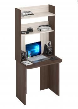 Компьютерный стол Мэрдэс СКЛ-Прям80Р+НКЛХ 80 с надстройкой и скругленными углами