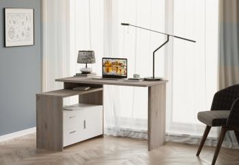 Компьютерный стол Мэрдэс СКЛ-ПРЯМ120Р+ТБЛ с тумбой и скругленными углами