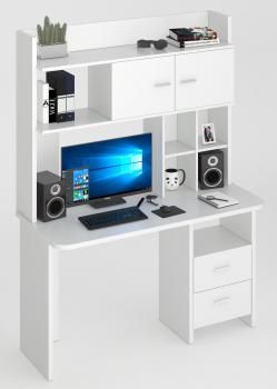 Компьютерный стол Мэрдэс СКЛ-Прям130Р+НКЛХ-130 с надстройкой и скругленными углами