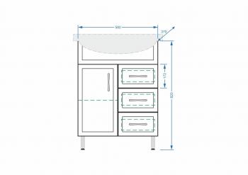 Тумба Stella Polar Концепт 65 3 ящ.