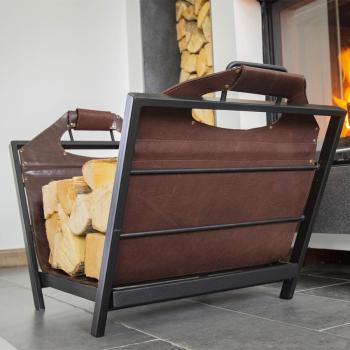 Дровница кожаная CONCRETIKA с подставкой