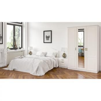 Спальный гарнитур Mobi Ливерпуль № 1 Кровать 11.08 + две Тумбы 08.146 + Шкаф 08.45.01 + карниз 1500С