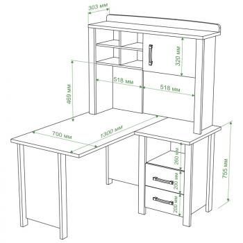 Компьютерный стол Мэрдэс СТД-У с надстройкой НД-115