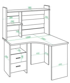 Стол Мэрдэс СКЛ-Угл120+НКЛ-120 Правый