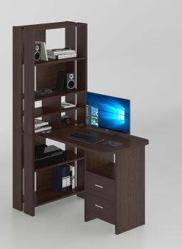 Стол-стеллаж Мэрдэс СТЛ-ОВХ+С100Р с тумбой и скругленными углами