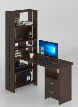 Стол-стеллаж Мэрдэс СТЛ-ОВХ+С120Р с тумбой и скругленными углами