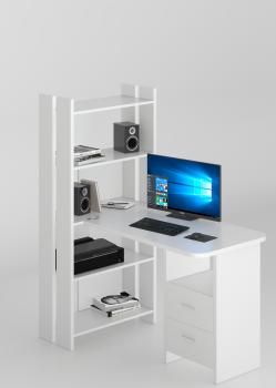 Стол-стеллаж Мэрдэс СТЛ-ОВ+С100Р с тумбой со скругленными углами