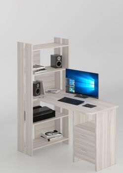 Стол-стеллаж Мэрдэс СТЛ-ОВ+С100Р с тумбой со скругленными углами