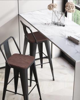 Стул барный STOOL GROUP TOLIX WOOD со спинкой