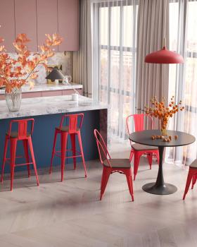 Стул барный STOOL GROUP TOLIX WOOD со спинкой