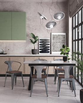 Стул STOOL GROUP TOLIX ARM WOOD с подлокотниками