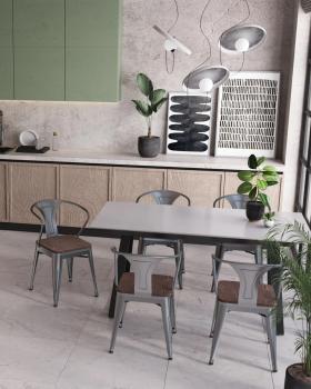 Стул STOOL GROUP TOLIX ARM WOOD с подлокотниками