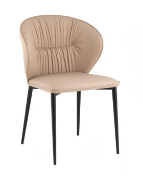 Кремовая экокожа, черные ножки