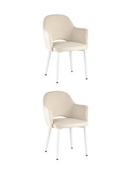 велюр кремовый/ножки белые