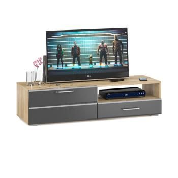 Корпус Дуб Сонома/Фасады Мдф Графитово-Серый Глянец