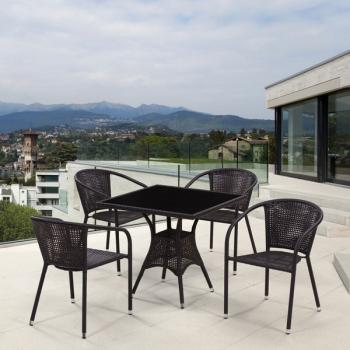 Комплект плетеной мебели Афина T197BT/Y137C-W53 (4+1)