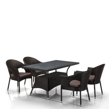 Обеденный комплект плетеной мебели Афина T198A/Y79A-W53 4 Pcs (4+1)