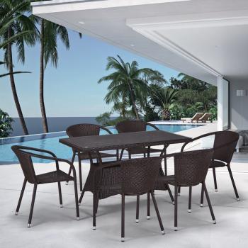 Комплект плетеной мебели Афина T198D/Y137C-W53 6Pcs