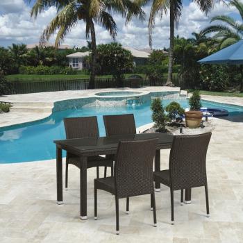 Обеденный комплект плетеной мебели из искусственного ротанга Афина T256A/YC380A-W53 (4+1) + подушки на стульях