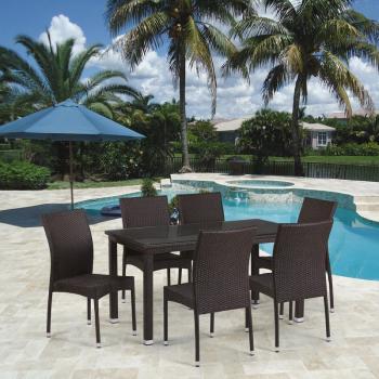 Обеденный комплект плетеной мебели из искусственного ротанга Афина T256A/YC380A-W53 (6+1) + подушки на стульях