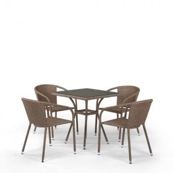 Комплект плетеной мебели Афина T282BNT/Y137C-W56 4Pcs